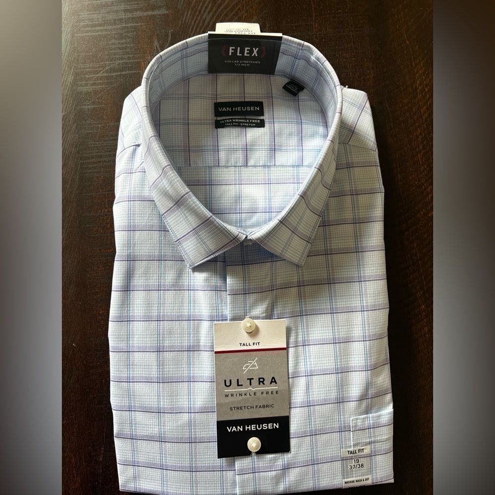 Van‎ Heusen Tall Ultra Flex Wrinkle Free Shirt-Size 19 37/38